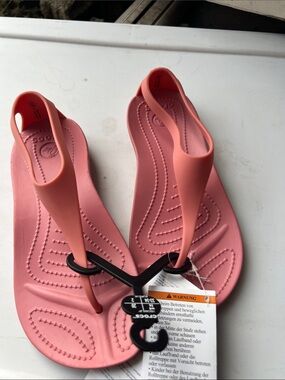 CROCS Coral Pink Jelly Slingback Sandals